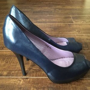 Brand New Navy blue peep toe high heels